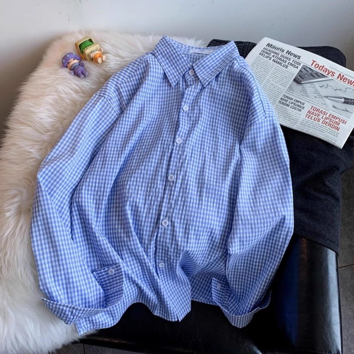 킹앤조이 케아노 깅엄체크 얇은 긴팔 셔츠 36,800원