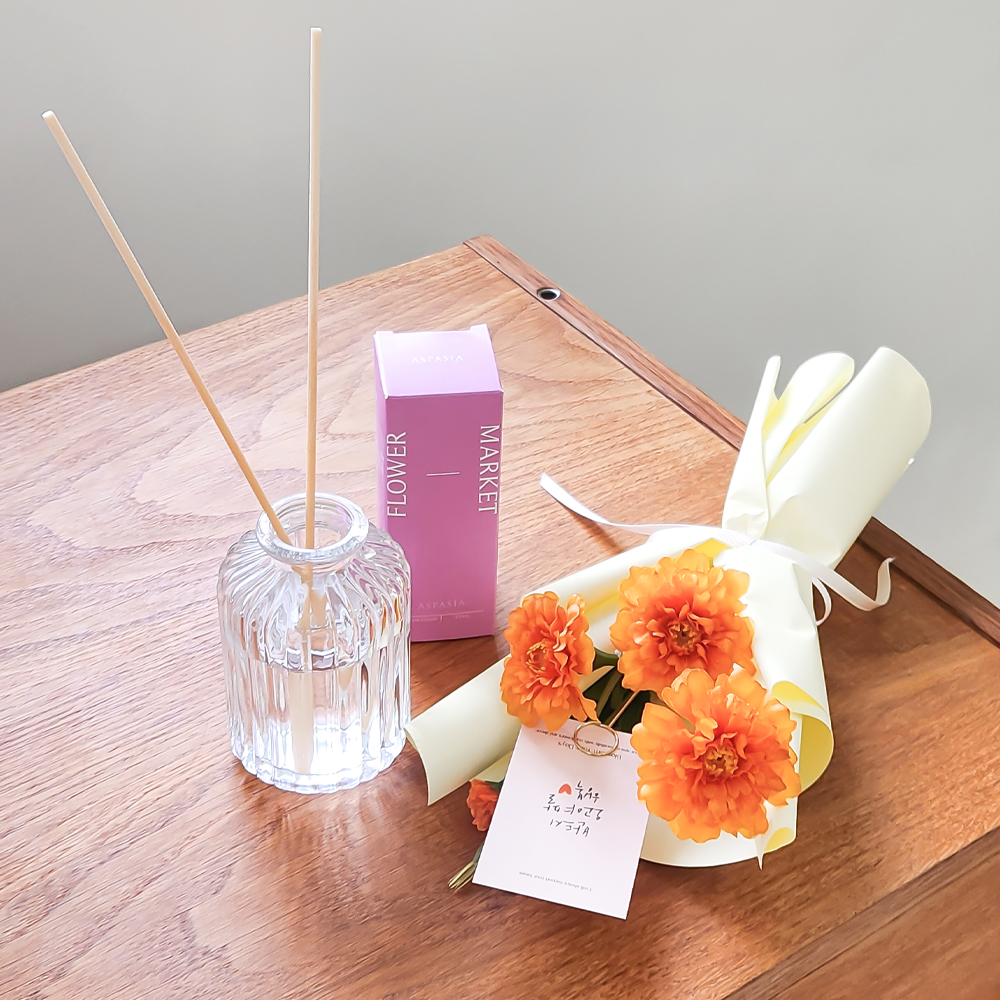 아스파시아 해피니스 메리골드 꽃다발 + 디퓨저 100ml 세트 28,190원