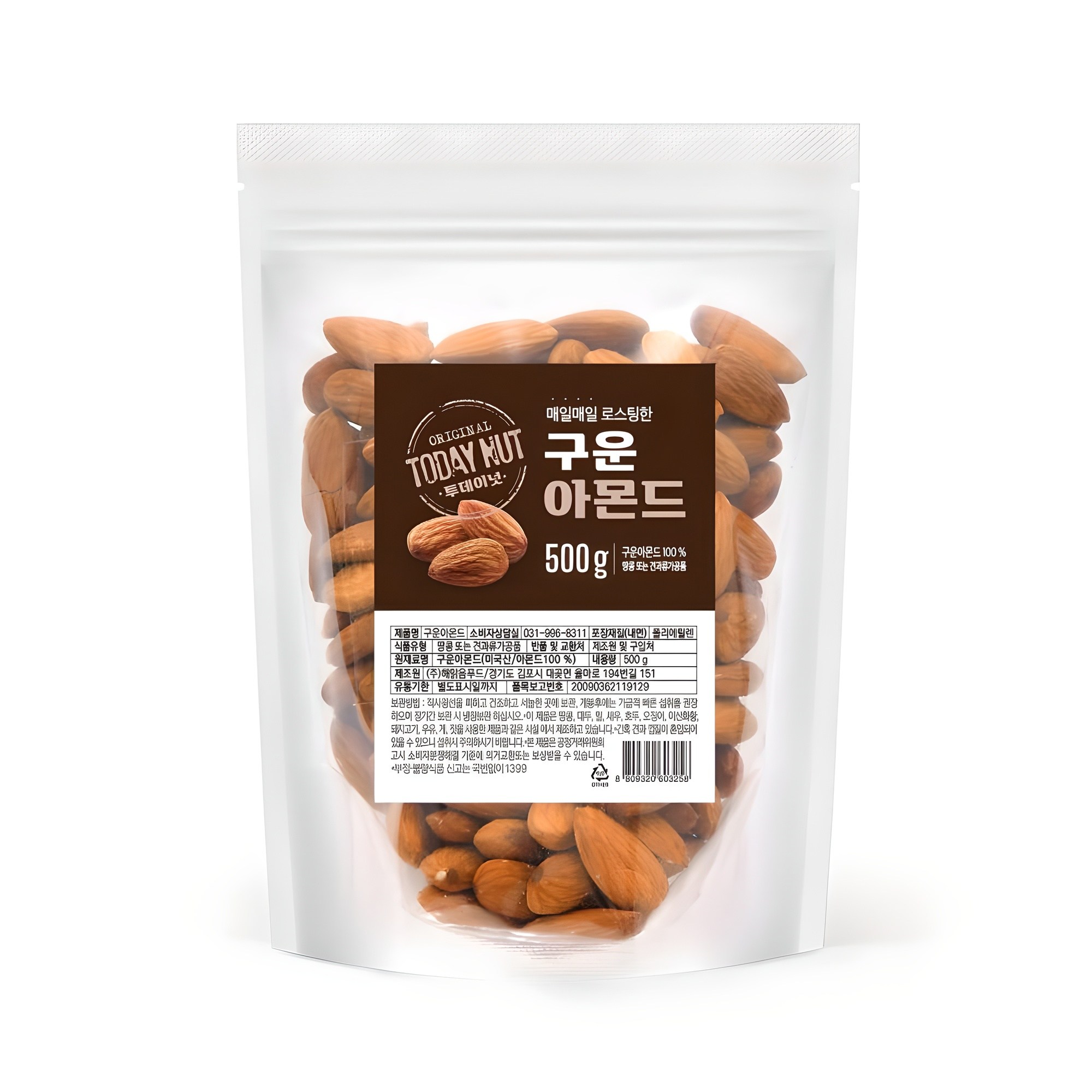 투데이넛 구운 아몬드, 500g, 1개 11,470원