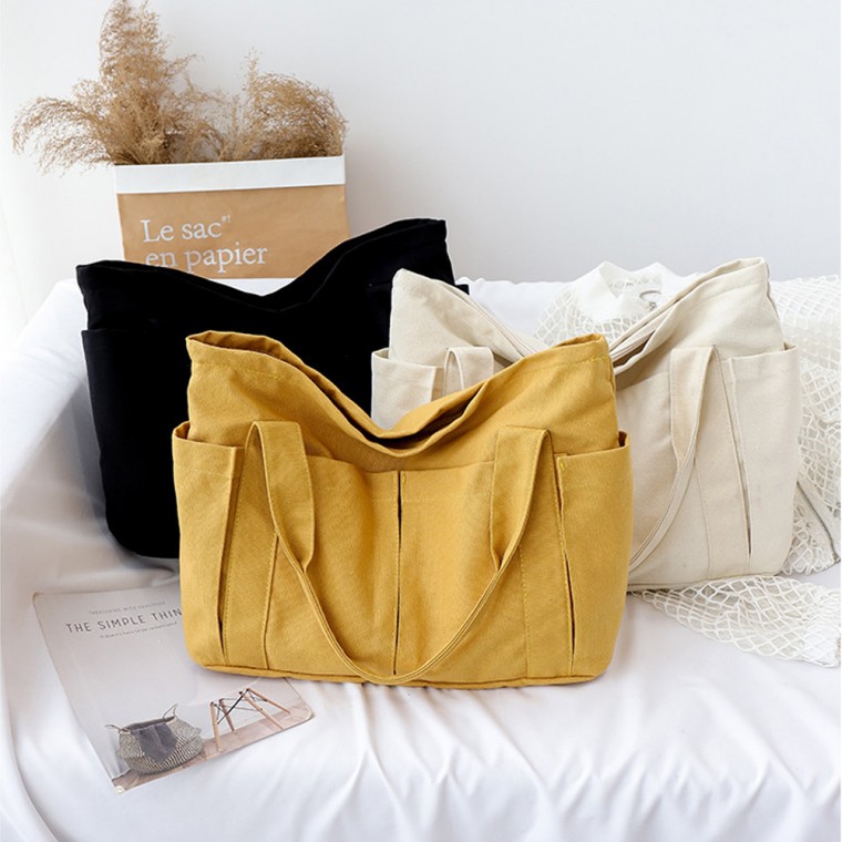 FA-06 포켓캔버스백 에코 숄더 쇼퍼 텀블러 기저귀 백 가방 [평점상위] 32,990원