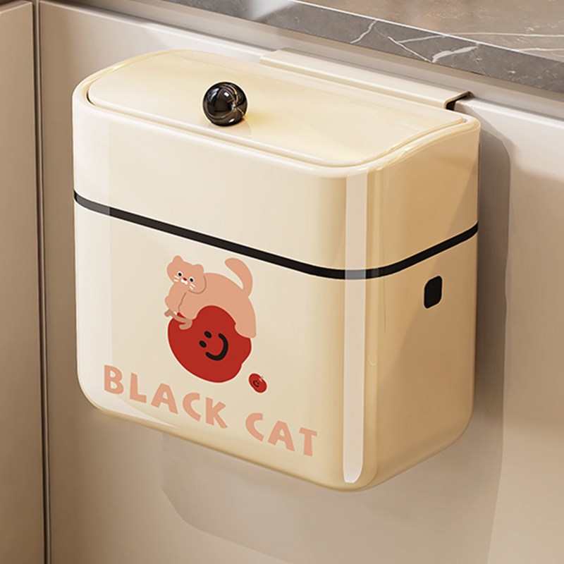 유판 주방 걸이형 휴지통 다용도 냄새차단 쓰레기통, A 크림, 1개 16,900원