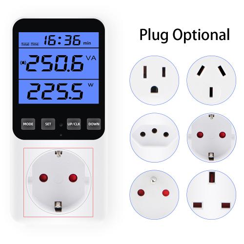 디지털 LCD 전력계 230V 전력 에너지 측정기 전압계 전류계 소비 모니터 50Hz 소켓 분석기 EU 미국 영국 AU FR BR 플러그 21,190원