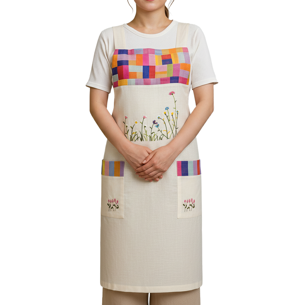 기프트공방 전통 한복 스타일 모시 앞치마, 1개, 백색 17,500원