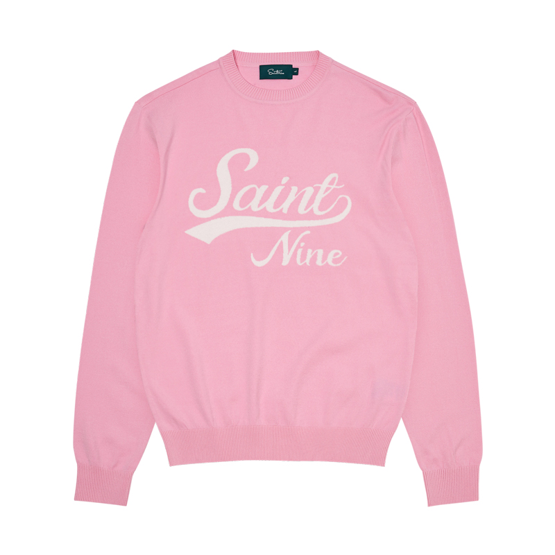 [세인트나인] 남성 Saintnine 레터링 라운드 스웨터 GREYISH PINK 102,730원