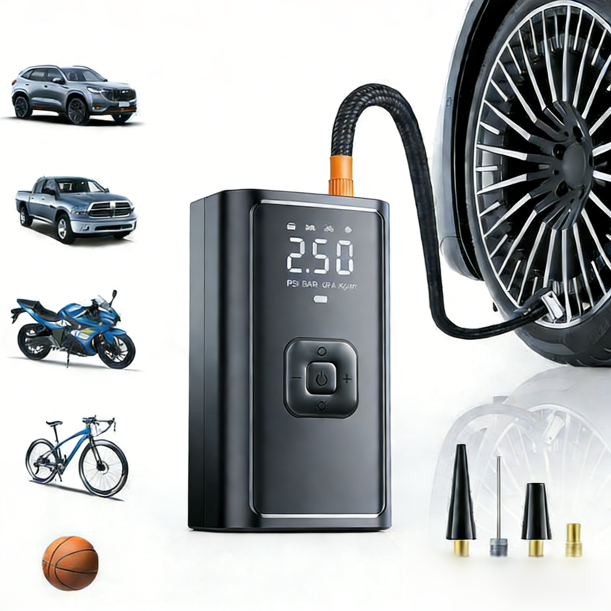 PYHO 다용도 자동차 타이어 펌프 휴대용 무선 펌프, 블랙, 1개 14,800원