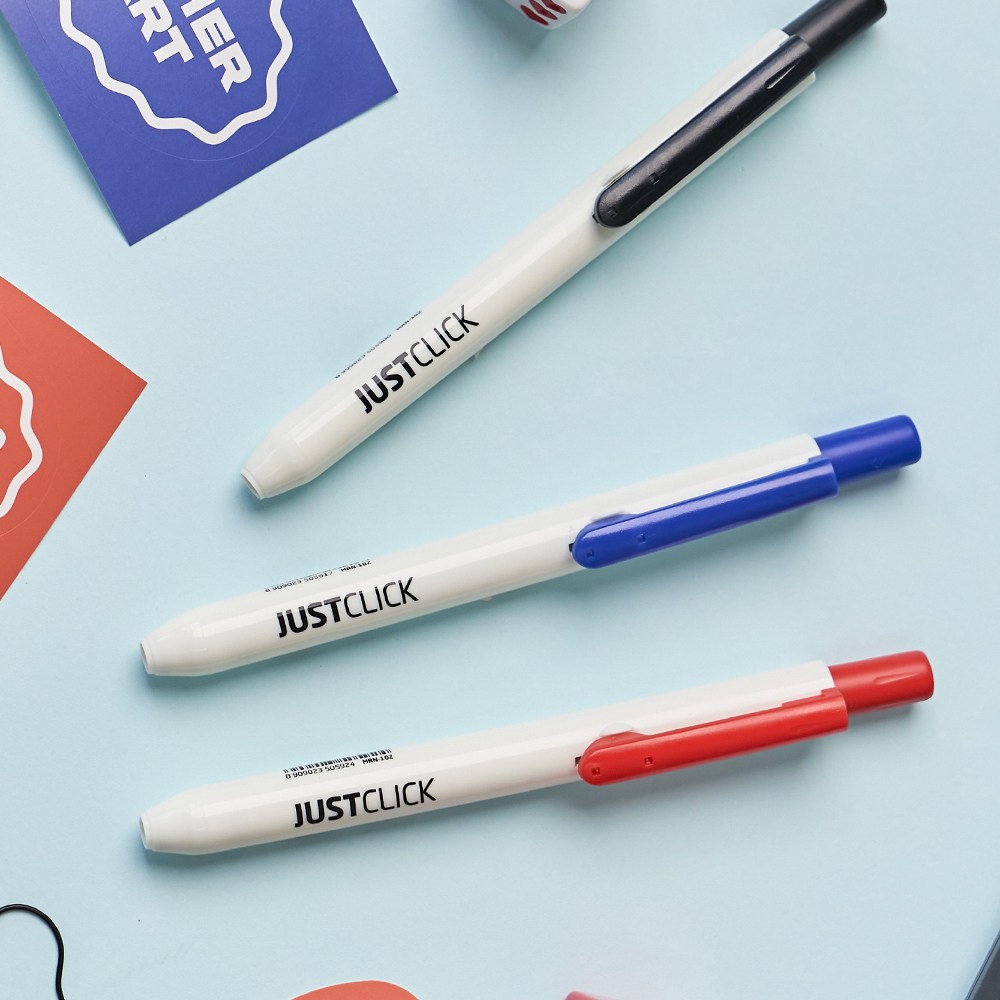 똑딱이 네임펜 모리스 3색 노크식 유성매직 너스피아 S 0.7mm, 모리스 노크식 네임펜S - 블루 2,000원