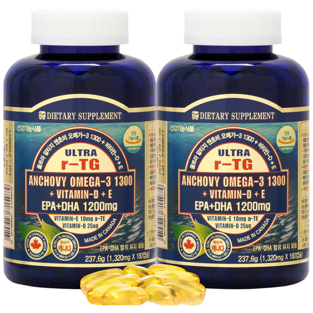 내츄럴365 캐나다 울트라 rTG 엔초비 오메가3 1300 + 비타민D + 비타민E 2376g 78,240원