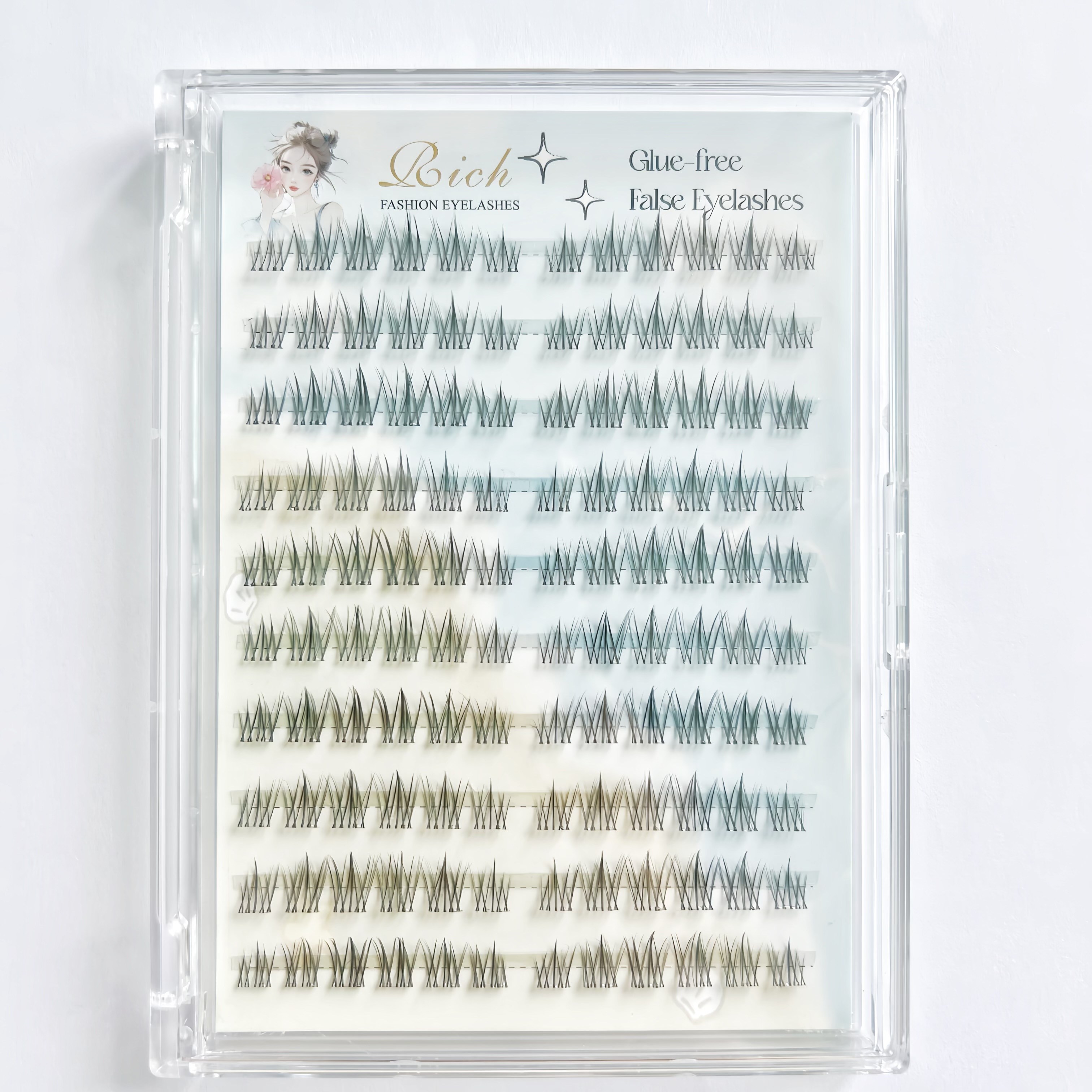 RICH 노글루 가닥 자연스러운 고급 인조 속눈썹아이래쉬 120 가닥, 1개, 블랙 8,590원