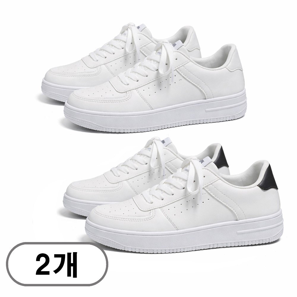 차쿠 1+1(2세트) 남성 무지 스니커즈 화이트 운동화 기본 베이직 캐주얼 신발 31,800원
