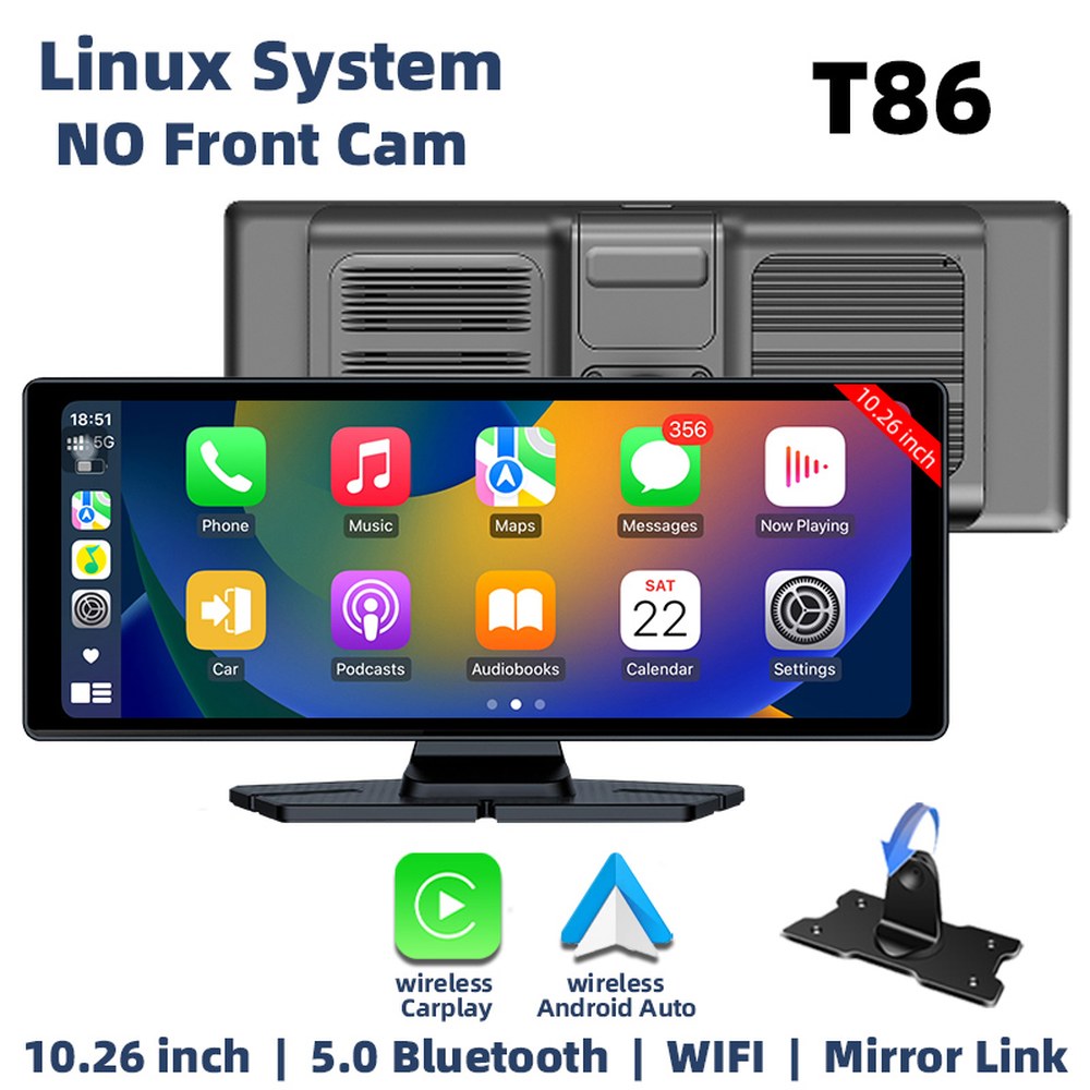 듀얼 대시 캠 트럭 카메라 드라이브 기 10 26 인치 4K 카플레이 안드 자동 GPS 5G 와이파이 FM BT 자동차 DVR 350 회전 85,100원