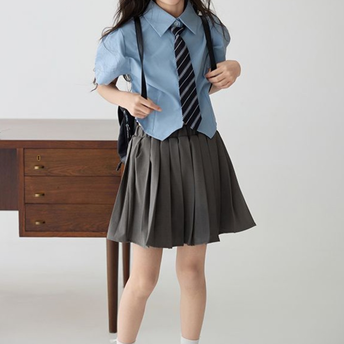 해피유통아동 스쿨룩 반팔 블라우스와 플리츠 스커트 세트14세 이상 XG03 25,980원