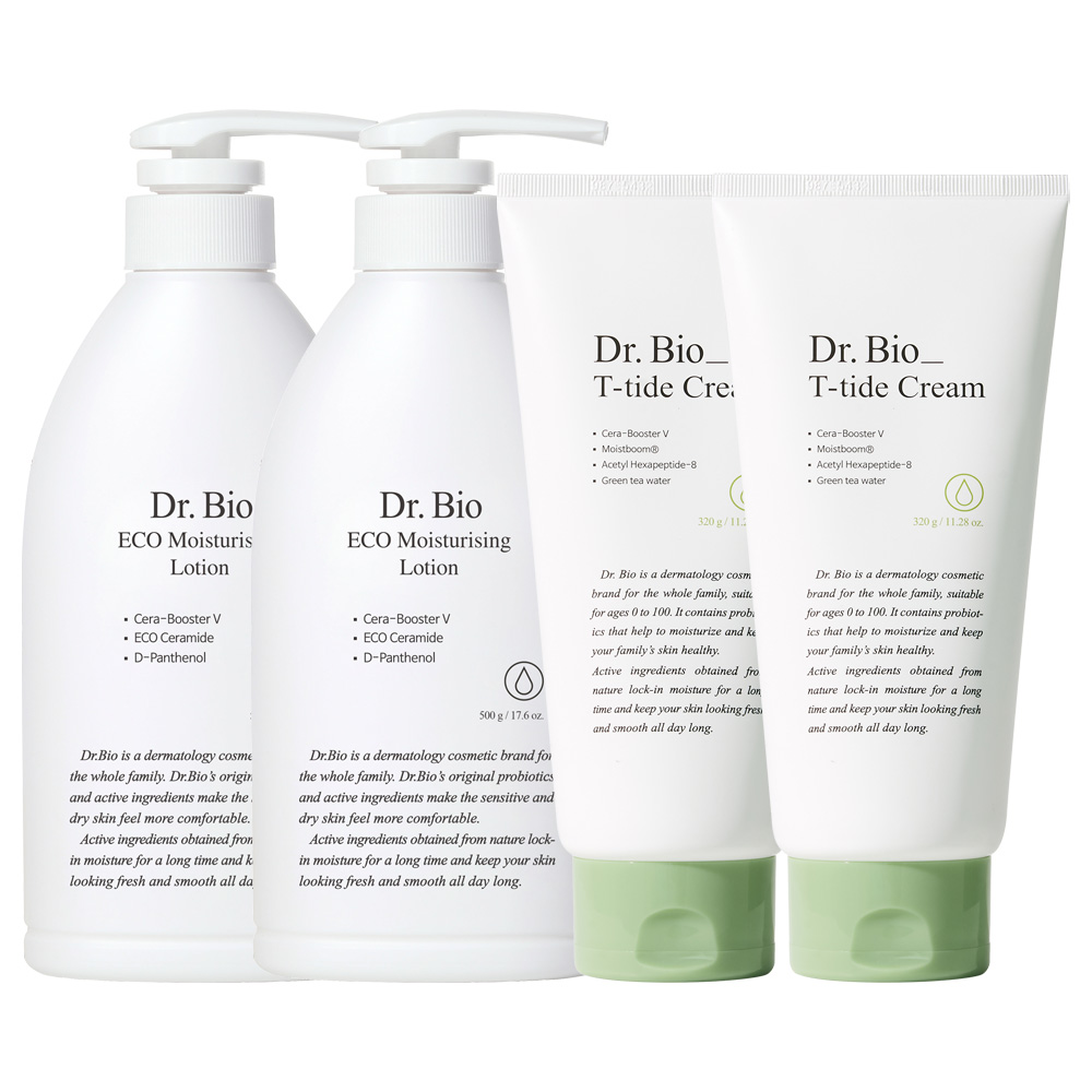 [2+2] 닥터바이오 고보습 페이스 앤 바디 로션&크림 세트 (에코로션 500g + 티타이드 크림 320g) 59,900원