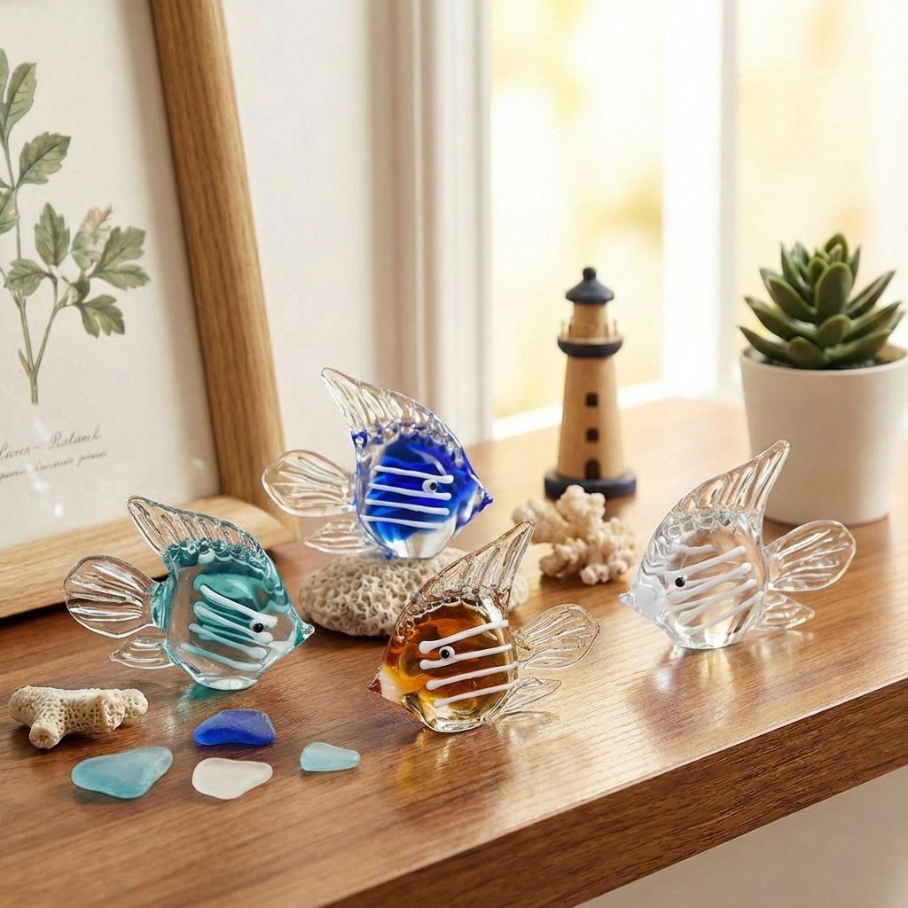 1+1 크리스탈 물고기 유리 장식 수족관 촬영 미니어처 소품 21,600원