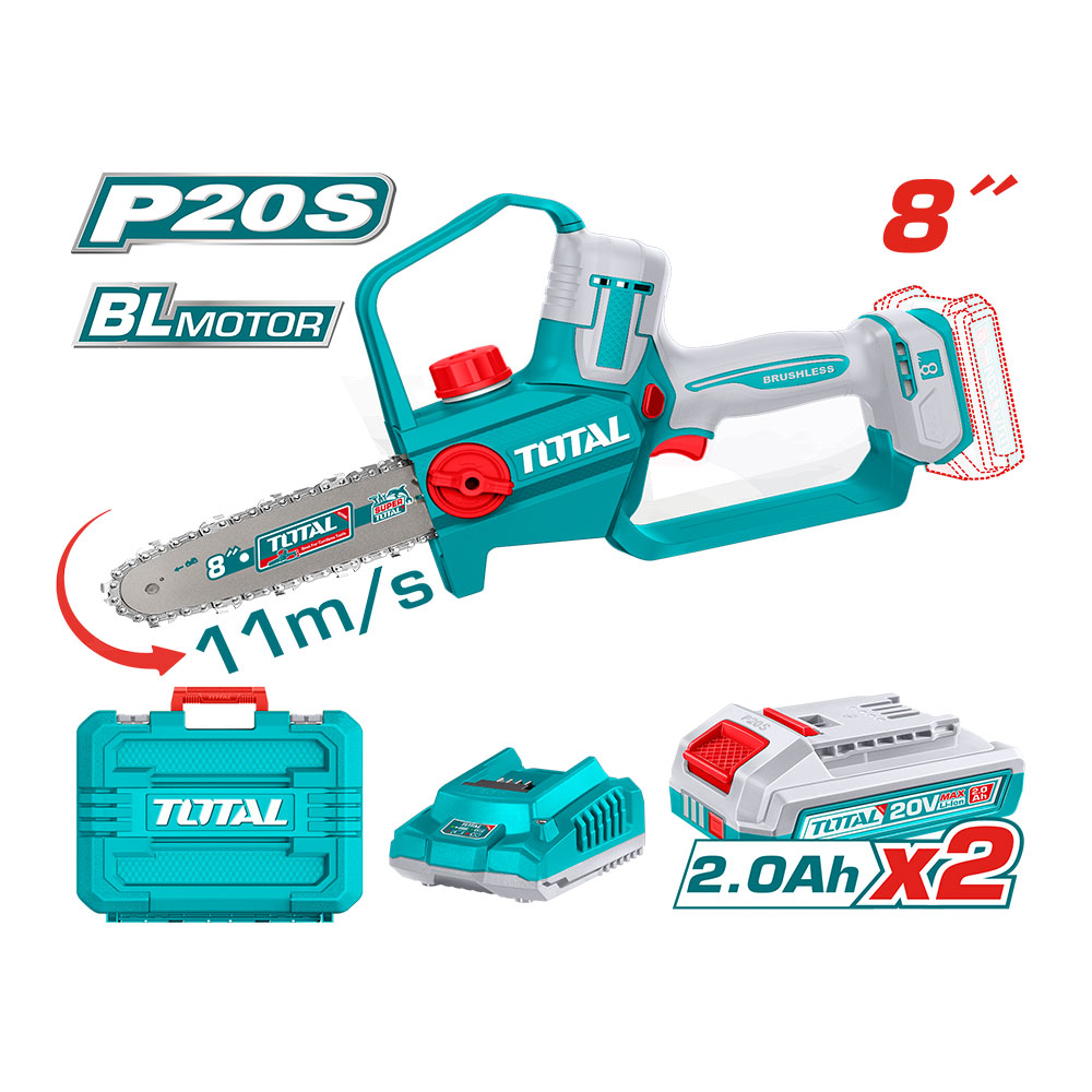 토탈전동 20V 충전 체인톱 8인치 세트 TGSLI20882 219,000원