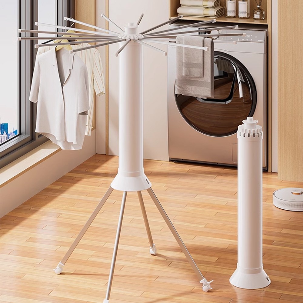 이지유 문어발 이동식 우산형 원형 빨래건조대 대형 폴딩 이불 튼튼한 접이식 원룸 공간활용, 화이트 57,900원