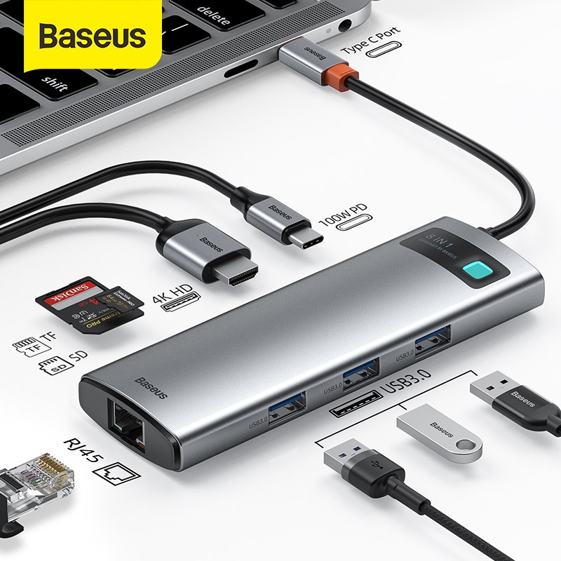 베이스어스  멀티허브 C타입 HUB USB3.0 HDMI 멀티포트 변환젠더 USB허브 46,900원