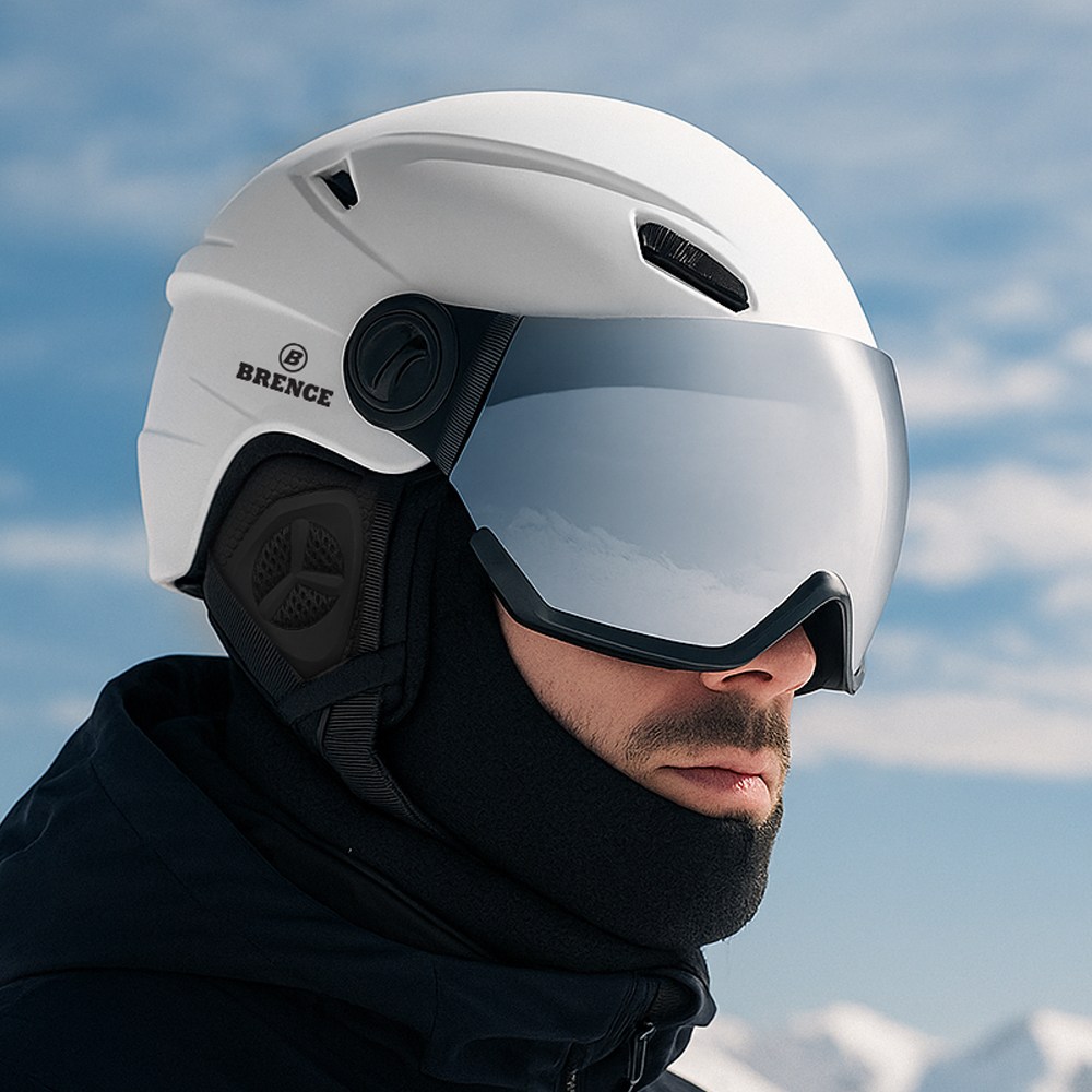 브렌스 프로 스키헬멧 고글 일체형 스노우보드 남성 여성, 블랙, 색상:블랙 / 사이즈:S 59,900원