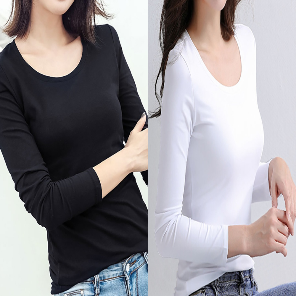 에르모소 1+1 봄 가을 사계절 간절기 기본 라운드넥 베이직 따뜻한 기모 여성 겨울 긴팔티셔츠 H-C013 19,800원