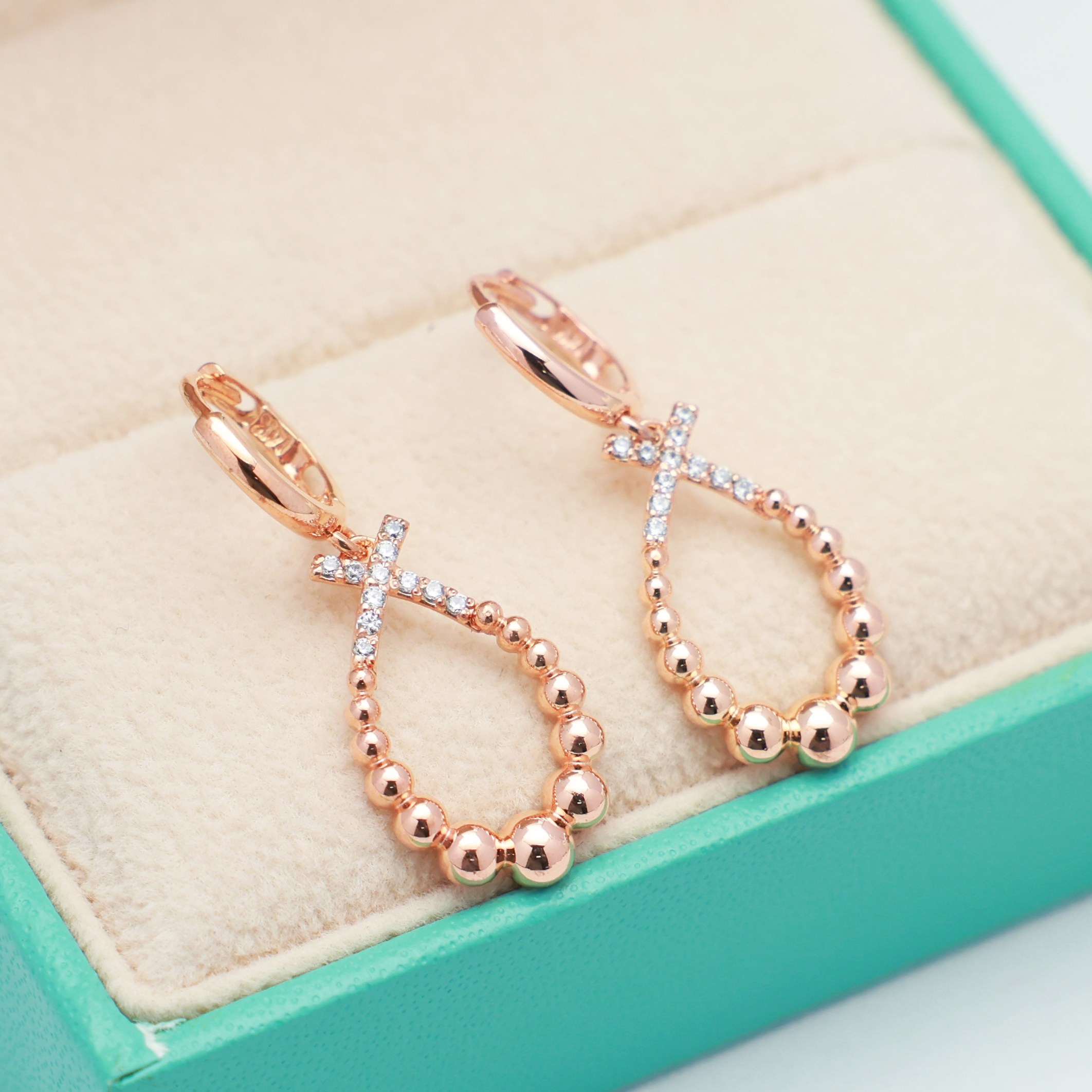 14k 18k 로즈골드 금 귀걸이 딸랑이 원터치 데일리 선물 심플 (E710)체리스쥬얼리 606,320원