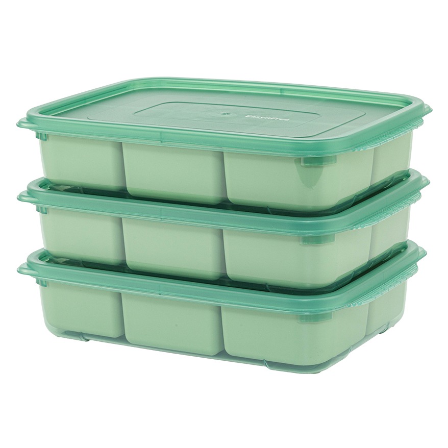 이지앤프리 튼튼이 웨이브킵 6분할 큐브용기 그린 세트 15,900원