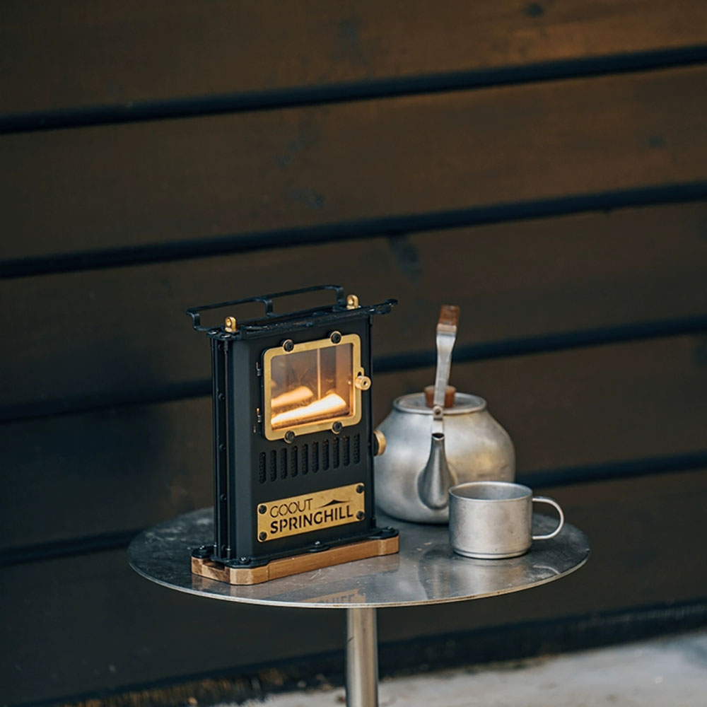 칠나무 스프링힐 다이아몬드 램프 스토브 미니 캠핑감성 오일 랜턴 실내 불멍램프, 1개, 블랙난로 135,000원