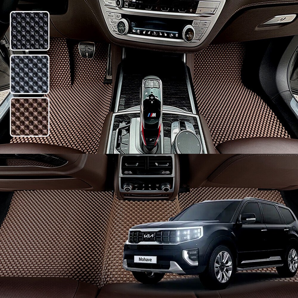 DXSOAUTO 모하비더마스터 (오르간페달 21년이후) 전용 3D 엠보싱 차세대 고무매트 1열2열 세트, 블랙, 133_3 7인승(오르간페달 21년이후) 59,000원