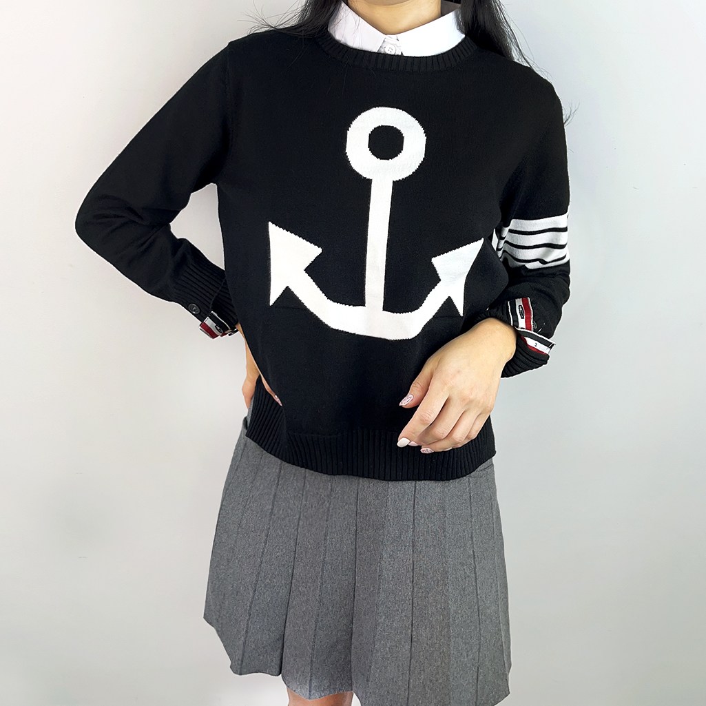 투솜 여성골프니트 앵커 닻 라운드니트 여성 봄 가을 골프니트 여자 컬러 골프티셔츠 라운드 68,900원