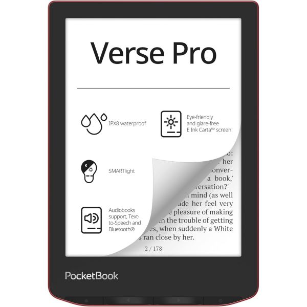 PocketBook Verse Pro 전자책 리더기 (방수) | 눈에 편안한 6인치 E-Ink Carta™ HD 터치스크린 오디오북 및 리더 텍스트 음성 변환 기능 스마트라이트 379,900원