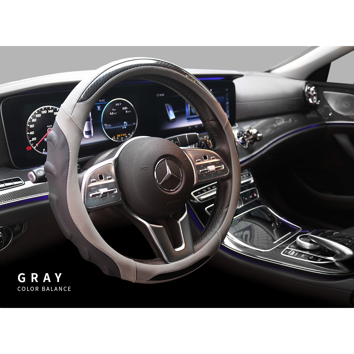 카본 자동차 핸들커버 고급 운전대커버 차량 미끄럼방지 핸들카바 추천, 그레이 22,900원