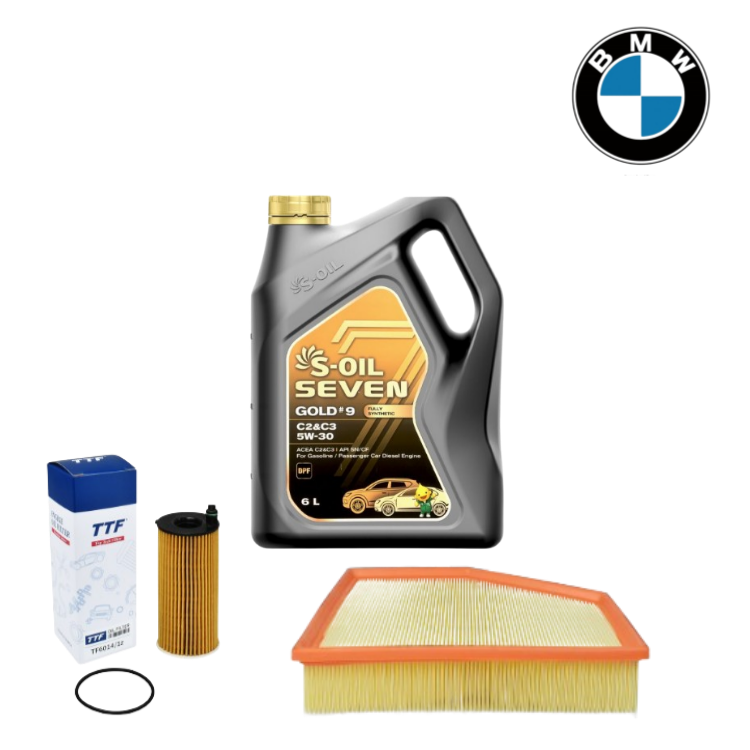BMW F30 320d 320i 330i 엔진오일6리터 + 엔진오일필터 + 에어필터 세트, 1세트, 3시리즈 68,000원