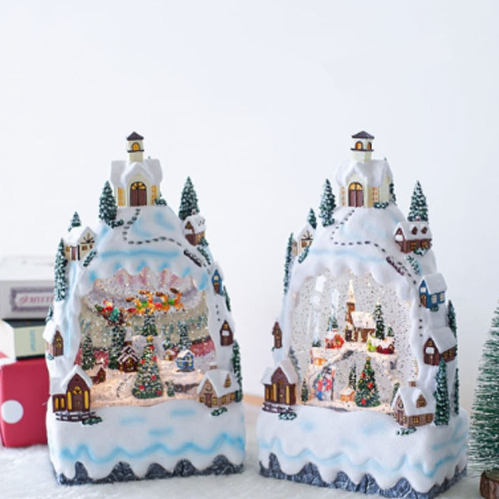 눈내리는마을 오르골 LED 워터볼조명 크리스마스장식 겨울소품 테이블 벽장식, 눈사람마을 99,000원