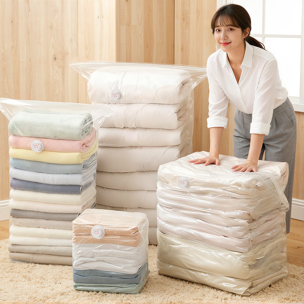 Zaxnouvi 대용량 압축팩 무펌프 진공 이불 의류 방수 밀봉 압축팩 8P, 2세트, 4개입 89,990원