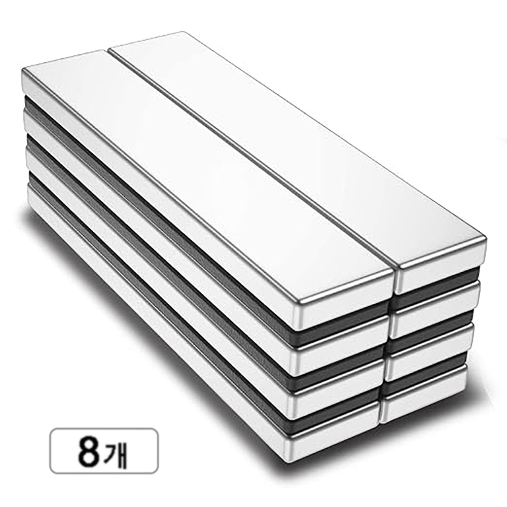 50x10x3mm 초강력 네오디움 블럭자석 사각 세트, 8개 12,260원