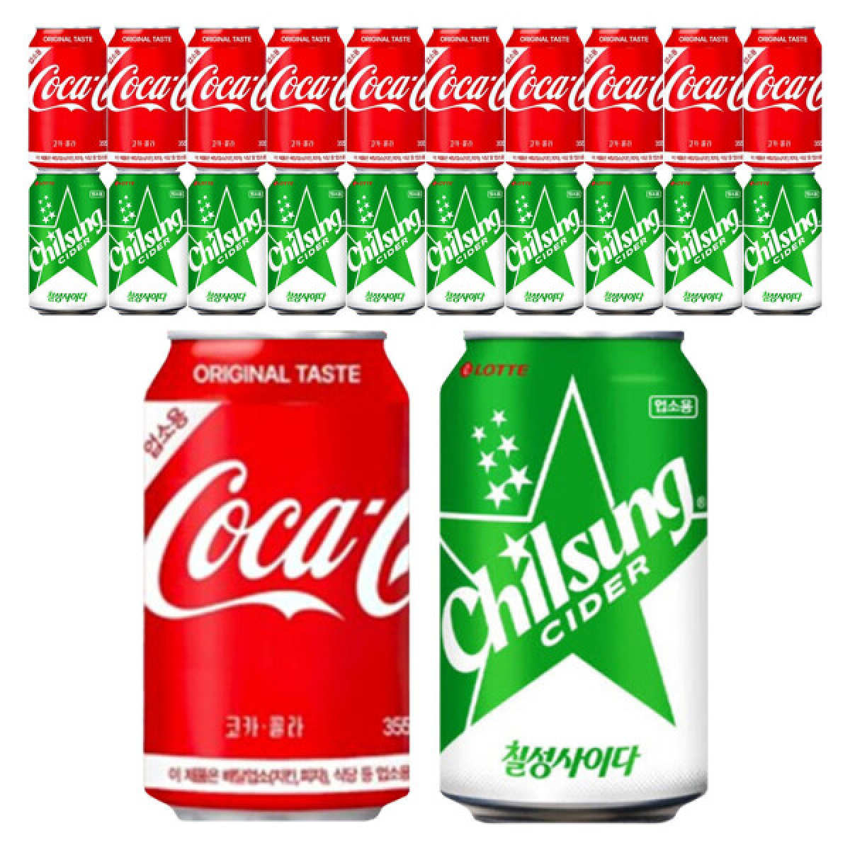 (빠르미쇼핑) 롯데 칠성사이다 + 코카콜라 업소용 혼합 뚱캔 캔 음료 음료수 39,500원