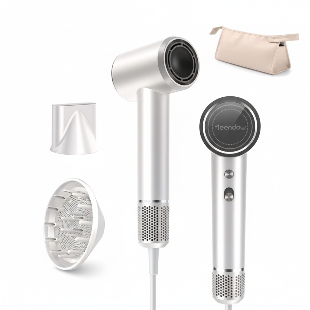 2025년형 Teendow 가정용 음이온 헤어드라이기 저소음 120000RPM bldc드라이기 HD40+마그네틱 노즐 2종, 화이트 109,900원