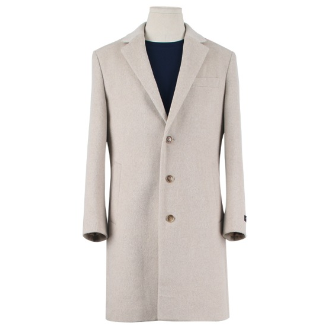 울 캐시미어 혼방 쓰리버튼 아이보리 롱코트 BLC415542 219,000원