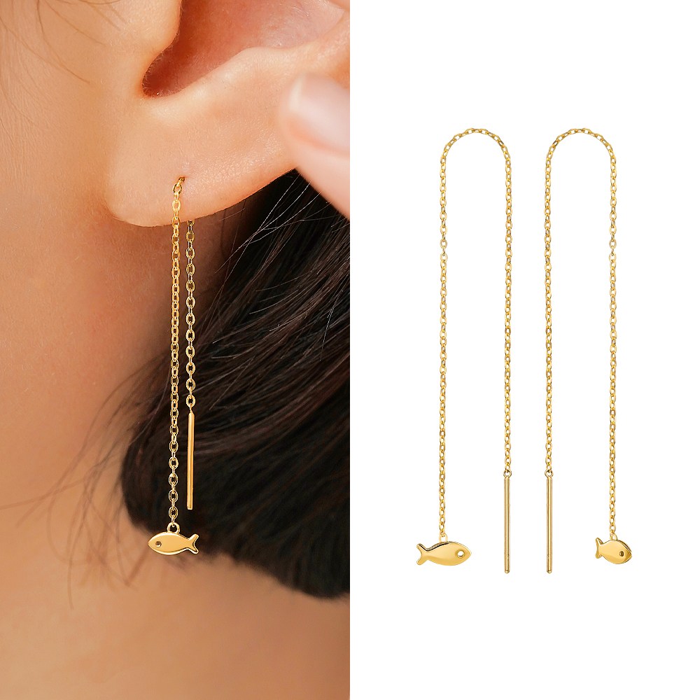 골드앤 18K 멜로우 피쉬 드롭 귀걸이 227,600원