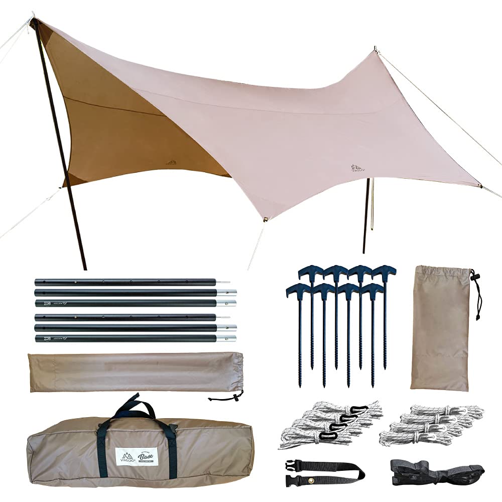 Viaggio+ 헥사타프 폴 부착 내수압 5000mm 4.2mx4.1m UPF50+ 4~6인용 수납봉투(모카) 225,650원