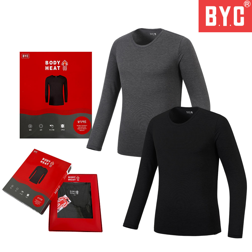 BYC 남자 발열 내복 상의 보디히트 라운드 긴팔 20,200원