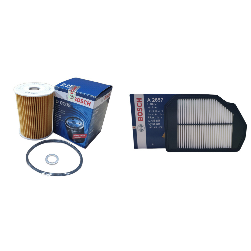 보쉬 엔진오일교환 필터 셋트 제네시스 DH 3.3/3.8 GDI 오일필터+에어필터 O0105+A2657, O0105(오일필터)+A2657(에어필터), 1세트 11,170원