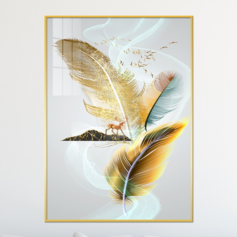 아트블루 행운을 가져다 주는 풍수 북유럽풍 기하학 깃털 인테리어 소품 그림 액자, 3_기하학 깃털_D 78,900원