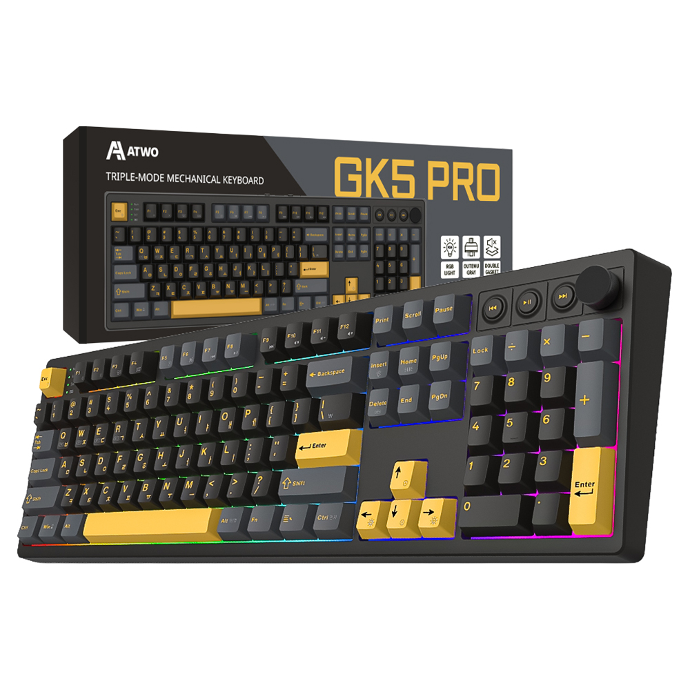 에이투 풀배열 게이밍 유무선 키보드 오테뮤 그레이축, 블랙골드, GK5 PRO, 제조사축 99,900원