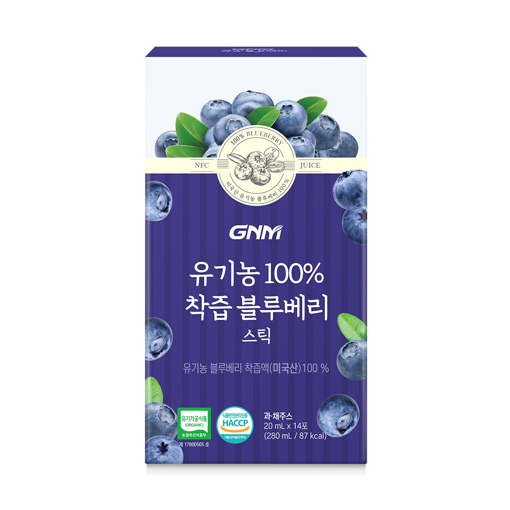 GNM 유기농 100% 착즙 블루베리 스틱, 1개, 280ml 14,900원