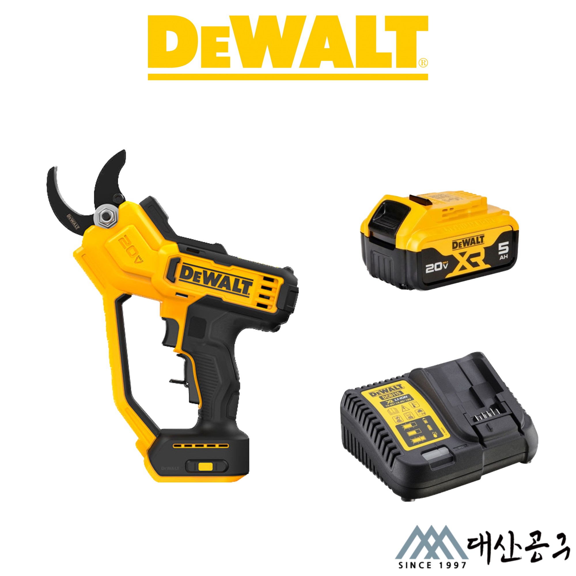 DCMPP568P1 디월트 20V 전지가위 SET ( 5.0배터리 1개, 충전기 1개) 313,220원