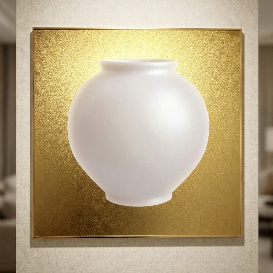 [돈들어오는그림] 황금 달항아리액자 인테리어, 금색 18,500원