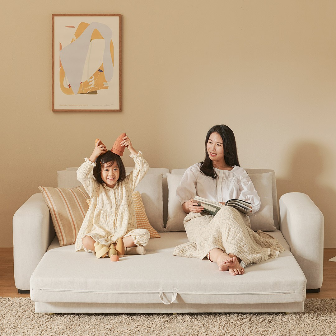 [한샘] 매그 라운지 소파베드 패브릭 오트밀, 오트밀(A) 699,000원