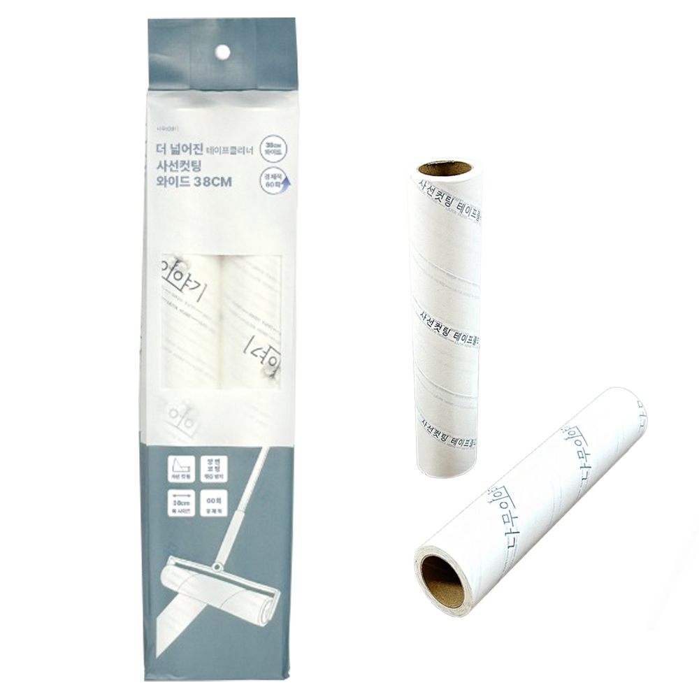 돌돌이 테이프 클리너 사선컷팅 와이드 롱핸디 38cm 전용 사선리필 60회 2P 7,200원