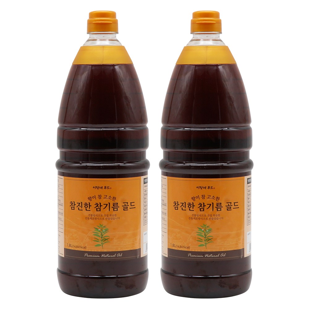 이장네_향이 참 고소한 참진한 참기름 골드_참깨분100퍼센트 _, 2개, 1.8L 39,770원