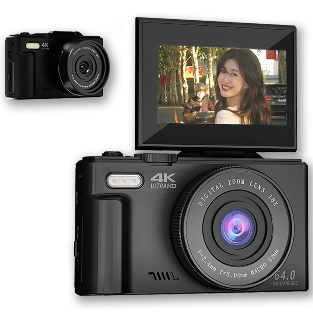 6400w 픽셀 회전 화면 하이엔드 카메라 WIFI 소형디지털카메라 여행용 인생+64G메모리카드, 블랙-64G 138,000원