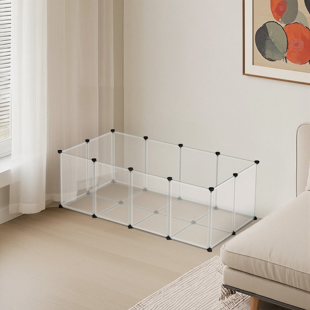 SONGMICS 반려동물 조립식 튼튼한 안전한 실내용 울타리 펜스, 1개, 투명 23,550원